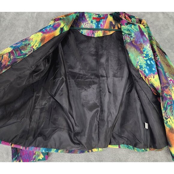 Joni B. Jacket Womens Medium Multicolored Open Front Long Sleeve Vintage Blazer - Picture 3 of 12